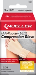 [MSM-6908] Compression Glove Mueller® Compression &amp; Support Gloves Fingerless Large / X-Large Over-the-Wrist Length Ambidextrous Stretch Fabric