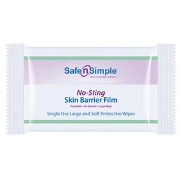 [SNS-SNS00807] Skin Barrier Wipe Safe N Simple™ No-Sting 60% / 20% Strength Purified Water / Polyvinylpyrrolidone / Glycerin / Propylene Glycol Individual Packet Large NonSterile