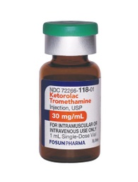 [FOS-72266011825] Ketorolac Tromethamine, Preservative Free 30 mg / mL Injection 1 mL