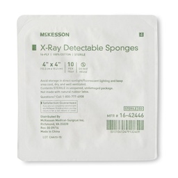[MCK-16-42446] X-Ray Detectable Gauze Sponge McKesson Cotton 16-Ply 4 X 4 Inch Square Sterile