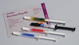 [PUL-PPK] Porcelain Prep Kit Contains: 4 x 1.2mL Syringes (1 ea Porcelain Etch Gel, Look-Dam, Pulpdent Silane, Dry-Rite Drying Agent), 4 Droppers Tips &amp; 8 Applicator Tips