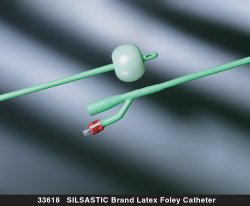 [BAR-33616] Foley Catheter Silastic® 2-Way Round Tip 5 cc Balloon 16 Fr. Silicone Coated Latex