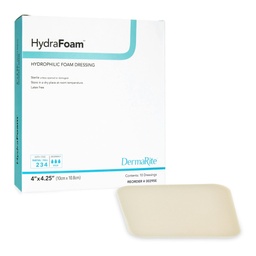 [DEM-00295E] Foam Dressing HydraFoam™ 4 X 4-1/4 Inch Without Border Waterproof Backing Nonadhesive Rectangle Sterile