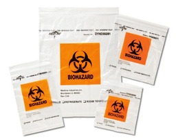 [MDL-DYND30261] Specimen Transport Bag with Document Pouch 6 X 9 Inch Zip Closure Biohazard Symbol / Storage Instructions NonSterile