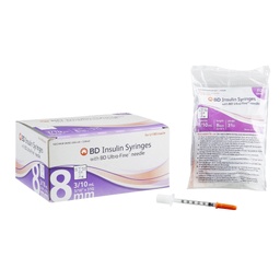 [BEC-328440] Insulin Syringe with Needle Ultra-Fine™ 0.3 mL 31 Gauge 5/16 Inch Attached Needle Without Safety