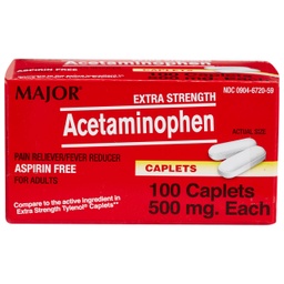 [MJR-00904672059] Pain Relief 500 mg Strength Acetaminophen Tablet 100 per Bottle