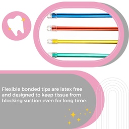 [CIR-BSI-90010] Saliva Ejectors, Assorted Colors With White Tip, 100/bg