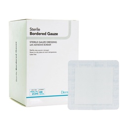 [DEM-11410] Island Dressing DermaRite® Bordered Gauze 4 X 10 Inch Rectangle Sterile