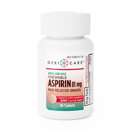 [MCK-911-36-GCP] Pain Relief Geri-Care® 81 mg Strength Aspirin Chewable Tablet 36 per Bottle