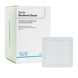 [DEM-11480] Island Dressing DermaRite® Bordered Gauze 4 X 8 Inch Rectangle Sterile