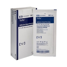 [CAR-7542] Adhesive Dressing Telfa™ 4 X 10 Inch Nonwoven Rectangle White Sterile