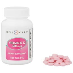 [GER-886-01-GCP] Vitamin Supplement Geri-Care® Vitamin B12 500 mcg Strength Tablet 100 per Bottle