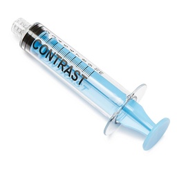 [MDL-DYNJSYRCT10B] Sterile High-Pressure Pre-Labeled Contrast Syringe with Fixed Male Luer Lock Fitting, 10 mL, Blue