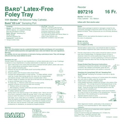 [BAR-897216] Foley Tray, Silicone, Drainage Bag, Anti-Reflux Chamber, Tamper-Evident Seal, 16FR, 10/cs