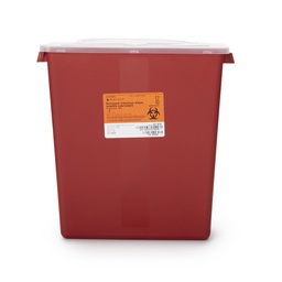 [MCK-101-8710] Sharps Container McKesson 13-1/2 H X 12-1/2 W X 6 D Inch 3 Gallon Red Base / Translucent Lid Horizontal Entry Hinged Snap On Lid