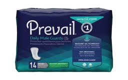 [FIQ-PV-811] Bladder Control Pad Prevail® Daily Male Guards 12-1/2 Inch Length Heavy Absorbency Polymer Core One Size Fits Most Adult Male Disposable