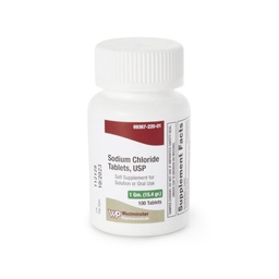 [WSP-69367022001] Sodium Chloride Supplement 1 Gram Strength Tablet 100 per Bottle