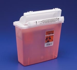 [CAR-8507SA] Sharps Container SharpStar™ In-Room™ 12-1/2 H X 5-1/2 D X 10-3/4 W Inch 1.25 Gallon Translucent Red Base / Translucent Lid Horizontal Entry Counter Balanced Door Lid