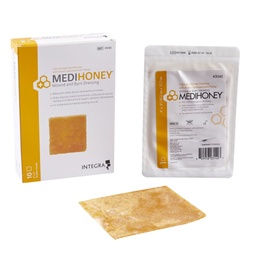 [MCK-31045] Calcium Alginate Dressing MEDIHONEY® 4 X 5 Inch Rectangle Calcium Alginate / Active Leptospermum Honey Sterile