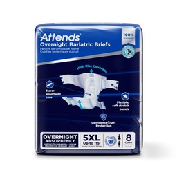 [AHP-DD70] Unisex Adult Incontinence Brief Attends® Overnight Bariatric 5X-Large Disposable Heavy Absorbency