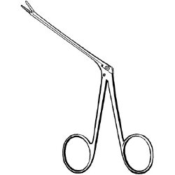 [SKL-21-224] Alligator Forceps Econo™ Hartmann 5-1/2 Inch Length Floor / Office Grade Pakistani Stainless Steel NonSterile NonLocking Finger Ring Handle Angled Serrated Tips
