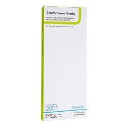 [DEM-43412] Foam Dressing ComfortFoam™ Border 4 X 12 Inch With Border Waterproof Backing Silicone Adhesive Rectangle Sterile