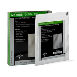 [MDL-MSC9445EP] Silver Calcium Alginate Dressing Maxorb® Extra Ag+ 4 X 4-3/4 Inch Rectangle Sterile