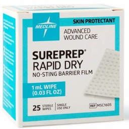 [MDL-MSC1605Z] Skin Barrier Wipe SurePrep Rapid Dry Hexamethyldisiloxane Individual Packet Sterile