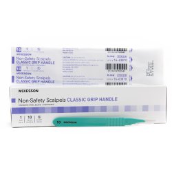 [MCK-16-63810] Scalpel McKesson No. 10 Stainless Steel / Plastic Classic Grip Handle Sterile Disposable