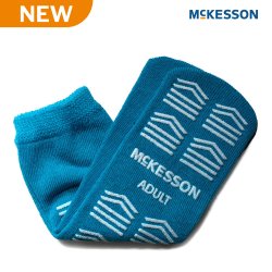 [MCK-16-A-3828] Slipper Socks McKesson Unisex Adult Large Double Tread Single Patient Use Teal