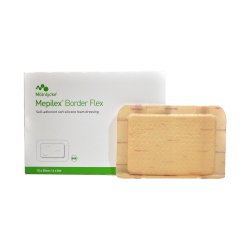 [MOL-595600] Silicone Foam Dressing Mepilex® Border Flex 6 X 8 Inch Rectangle Adhesive with Border Sterile