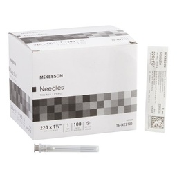 [MCK-16-N22105] Hypodermic Needle McKesson Without Safety 22 Gauge 1-1/2 Inch Length