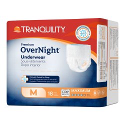 [PBE-2115] Unisex Adult Absorbent Underwear Tranquility® Premium OverNight™ Pull On with Tear Away Seams Medium Disposable Heavy Absorbency