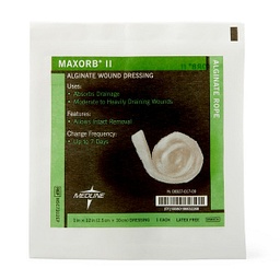[MDL-MSC7312EP] Calcium Alginate Dressing Maxorb® II 1 X 12 Inch Rope Calcium Alginate Sterile