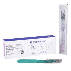 [ASP-372615] Safety Scalpel Bard-Parker™ Conventional No. 15 Stainless Steel / Plastic Nonslip Grip Handle with Centimeter Scale Sterile Disposable