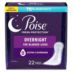 [KIM-54943] Bladder Control Pad Poise® Fresh Protection™ Overnight 5.3 Inch Length Heavy Absorbency Sodium Polyacrylate Core One Size Fits Most