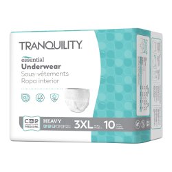 [PBE-2609] Absorbent Underwear Tranquility® Essential Pull On with Tear Away Seams Adult 3X-Large Unisex Disposable Heavy Absorbency