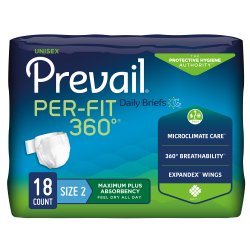 [FIQ-PFNG-013/1] Incontinence Brief Prevail® Per-Fit 360°™ Adult Size 2 Unisex Disposable Heavy Absorbency