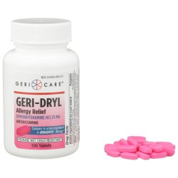 [GER-681-01-GCP] Allergy Relief Geri-Dryl 25 mg Strength Tablet 100 per Bottle