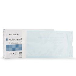[MCK-16-6425] Sterilization Pouch McKesson Ethylene Oxide (EO) Gas / Steam 7-1/2 X 13 Inch Transparent Blue / White Self Seal Paper / Film