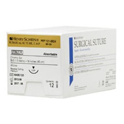 [HCH-101-8824] Suture 5-0 18" Chromic Gut Monofilament C-3 Undyed Beige 12/Bx