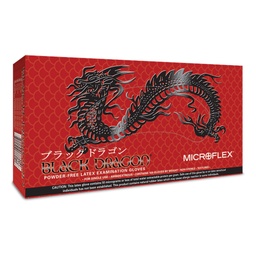 [MCF-BD-1001-PF] Exam Glove Black Dragon® Small 100 per Box NonSterile Latex Standard Cuff Length Fully Textured Black Not Rated