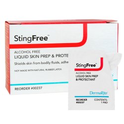 [SIN-00237] Skin Barrier Wipe StingFree™ Alcohol-Free Liquid Skin Prep &amp; Shield Hexamethyldisiloxane / Decamethylcyclopentasiloxane Individual Packet NonSterile