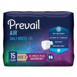 [FIQ-PVBNG-014CA] Unisex Adult Incontinence Brief Prevail® Air Plus™ Size 3 Disposable Heavy Absorbency