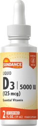 [SDC-3659034] Sundance Liquid Vitamin D3 5000 IU 2 Fluid Ounces Vegetarian, Non-GMO, and Gluten Free Supplement