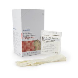 [MCK-20-1055N] Surgical Glove McKesson Perry® Performance Plus Size 5.5 Sterile Pair Latex Extended Cuff Length Smooth Cream Not Chemo Approved