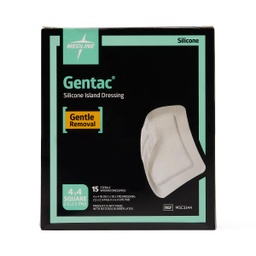 [MDL-MSC3344] Silicone Adhesive Island Wound Dressing, 4" x 4", 2-1/2" x 2-1/2" Pad Size