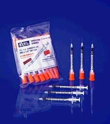 [EXE-26027] Insulin Syringe with Needle Comfort Point™ 1 mL 28 Gauge 1/2 Inch Attached Needle NonSafety