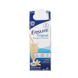 [ABB-64931] Oral Supplement Ensure® Original Therapeutic Nutrition Shake Vanilla Flavor Ready to Use 8 oz. Carton