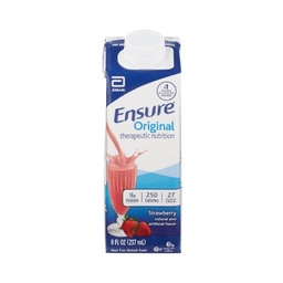 [ABB-64933] Oral Supplement Ensure® Original Therapeutic Nutrition Shake Strawberry Flavor Ready to Use 8 oz. Carton